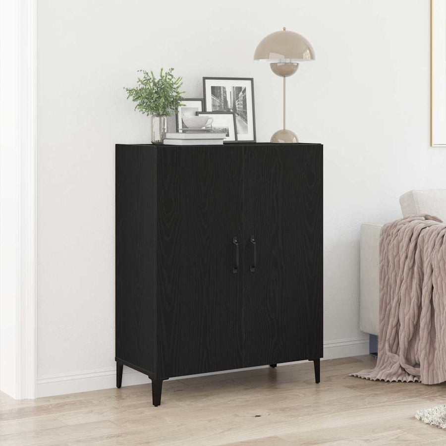 Dressoir 69,5x34x90 cm spaanplaat zwart eikenkleurig
