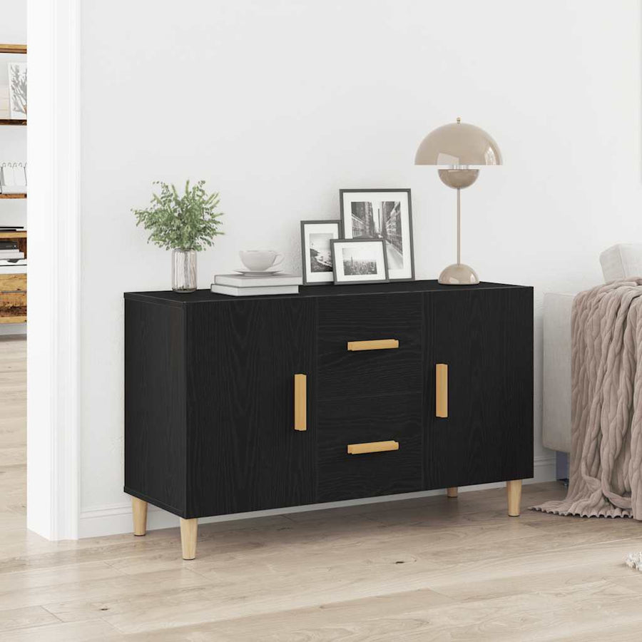 Dressoir 100x36x60 cm spaanplaat zwart eikenkleurig
