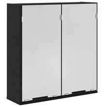 Spiegelkast met plank Zwart Eiken 64 x 20 x 67 cm Bewerkt hout
