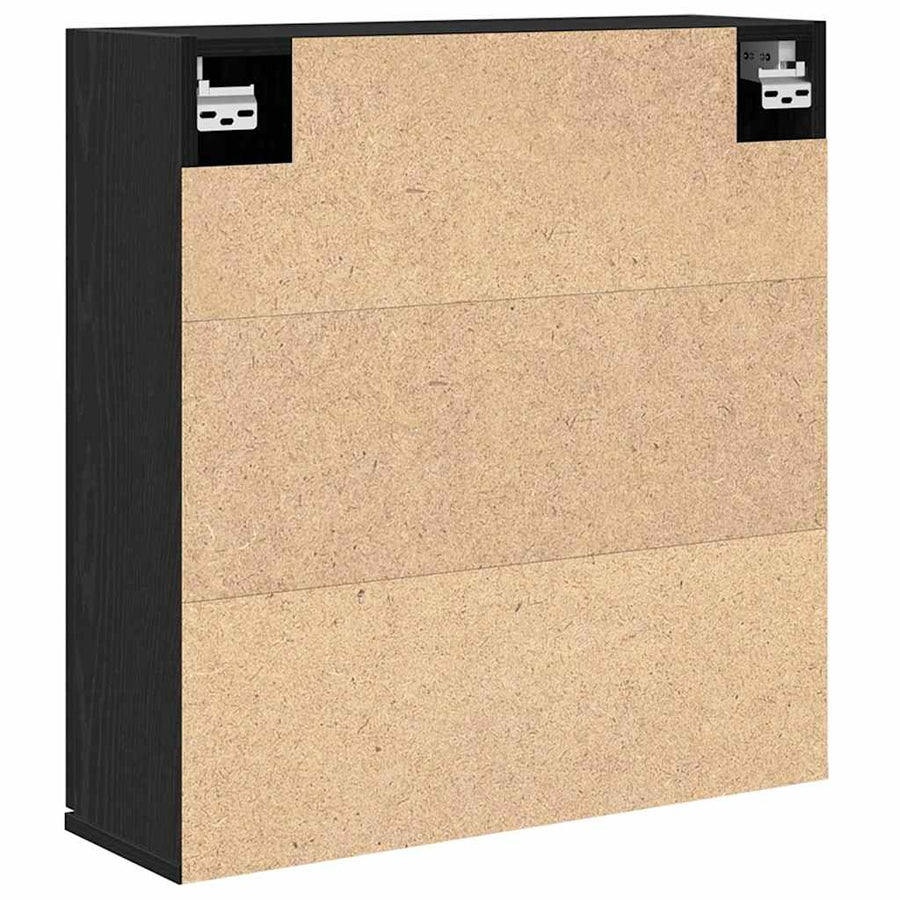 Spiegelkast met plank Zwart Eiken 64 x 20 x 67 cm Bewerkt hout