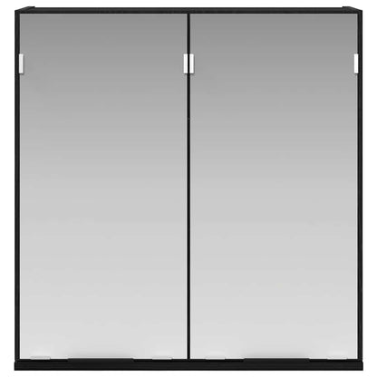 Spiegelkast met plank Zwart Eiken 64 x 20 x 67 cm Bewerkt hout