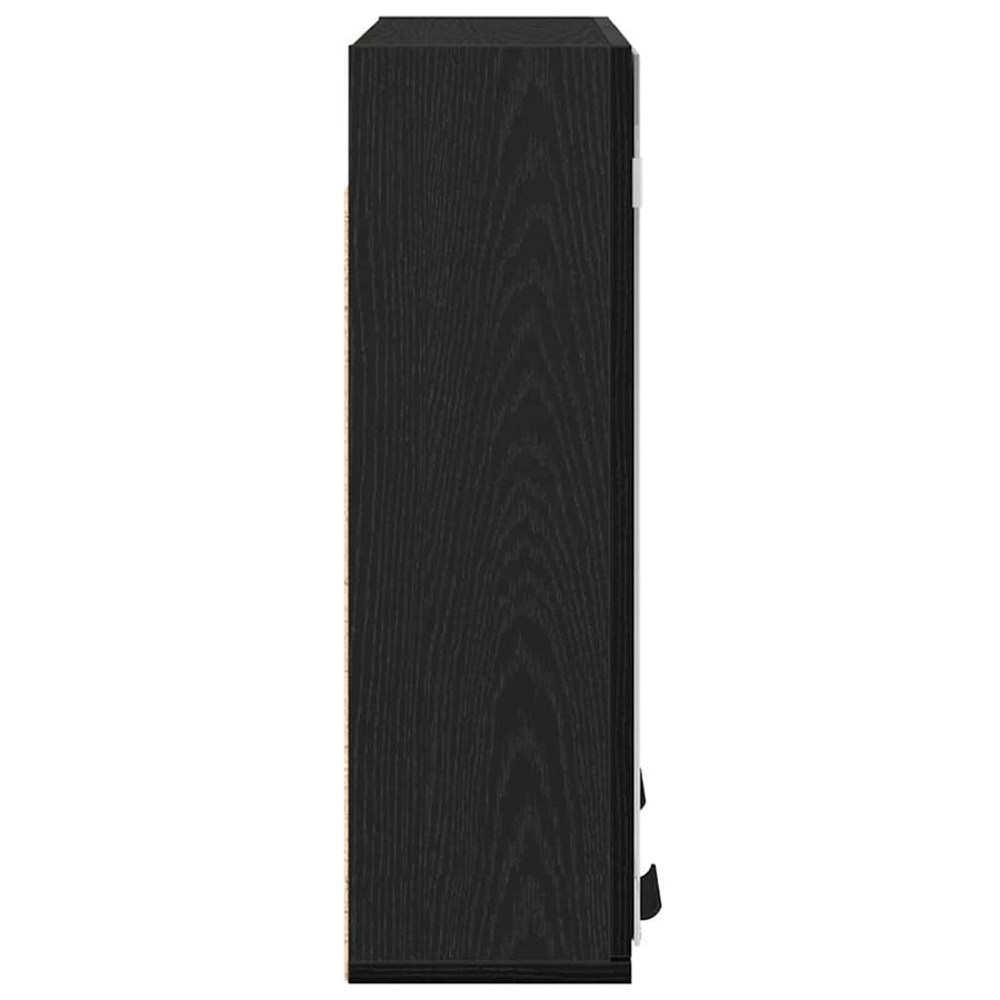 Spiegelkast met plank Zwart Eiken 64 x 20 x 67 cm Bewerkt hout