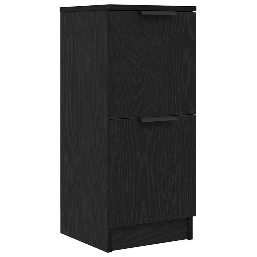 Dressoir Zwart Eiken 30 x 30 x 70 cm Bewerkt hout