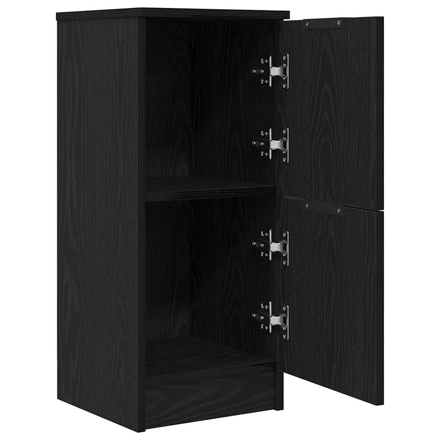 Dressoir Zwart Eiken 30 x 30 x 70 cm Bewerkt hout