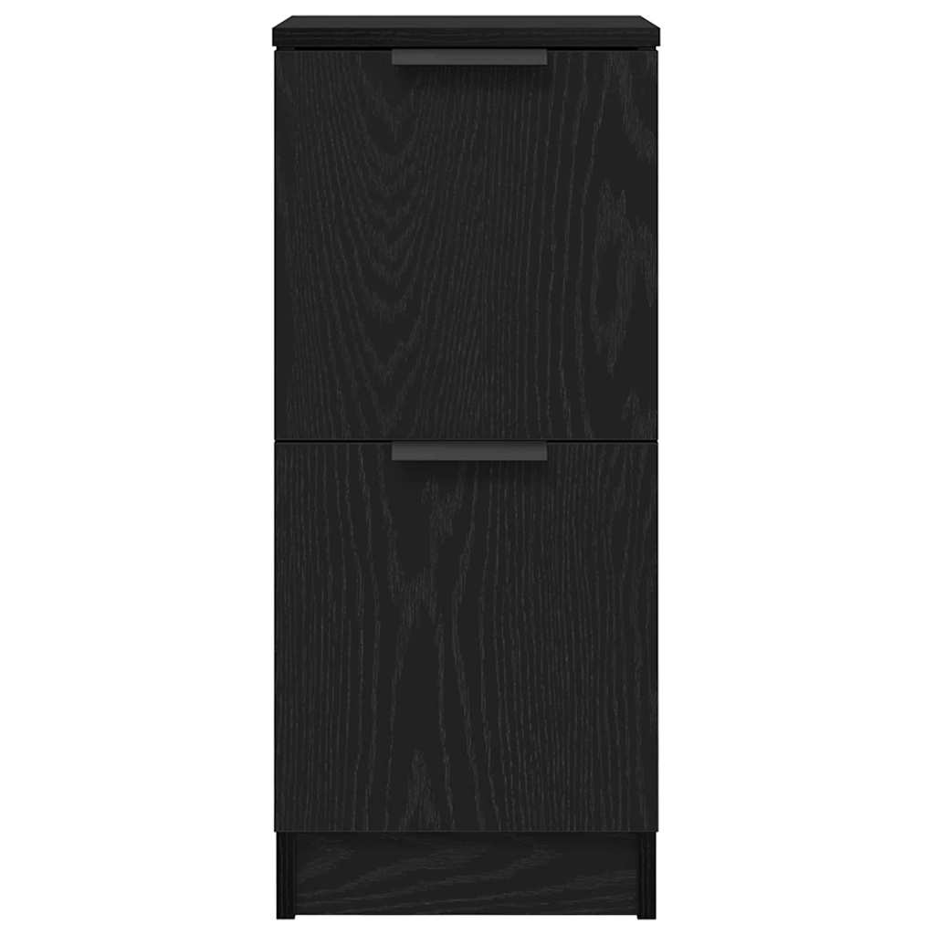 Dressoir Zwart Eiken 30 x 30 x 70 cm Bewerkt hout