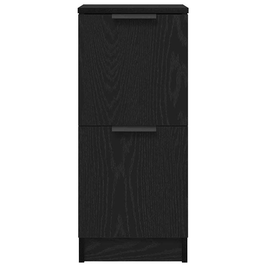 Dressoir Zwart Eiken 30 x 30 x 70 cm Bewerkt hout