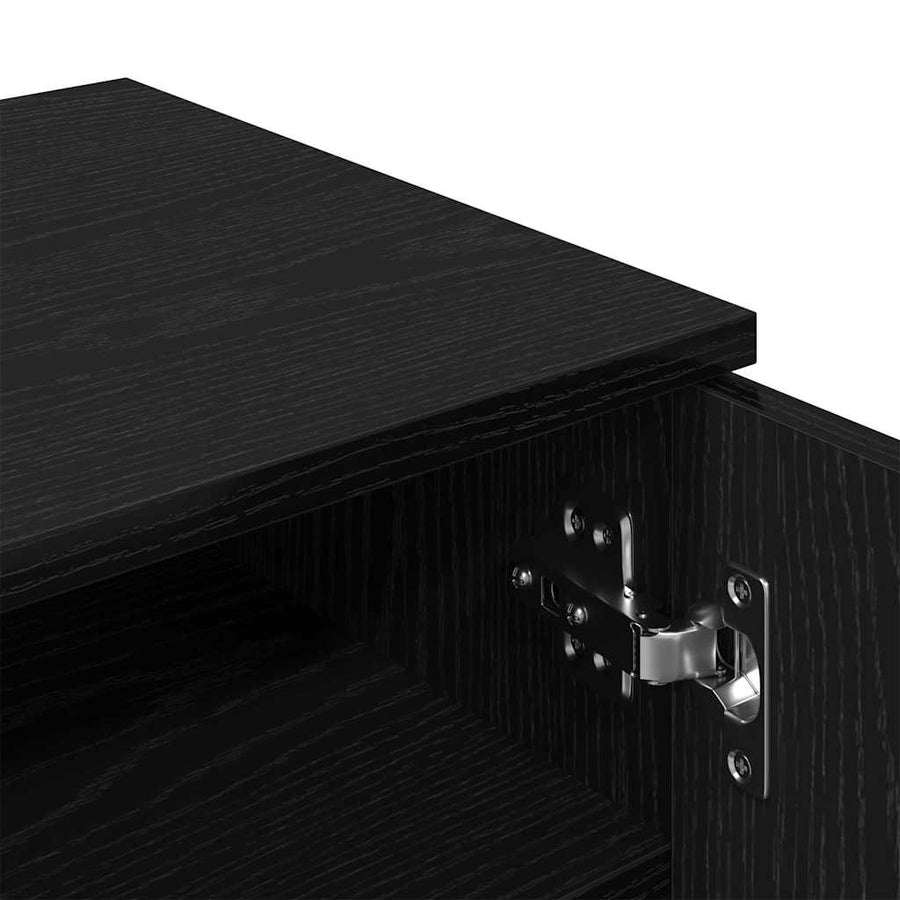 Schoenenkast Zwart Eiken 29,5 x 35 x 101 cm Bewerkt hout