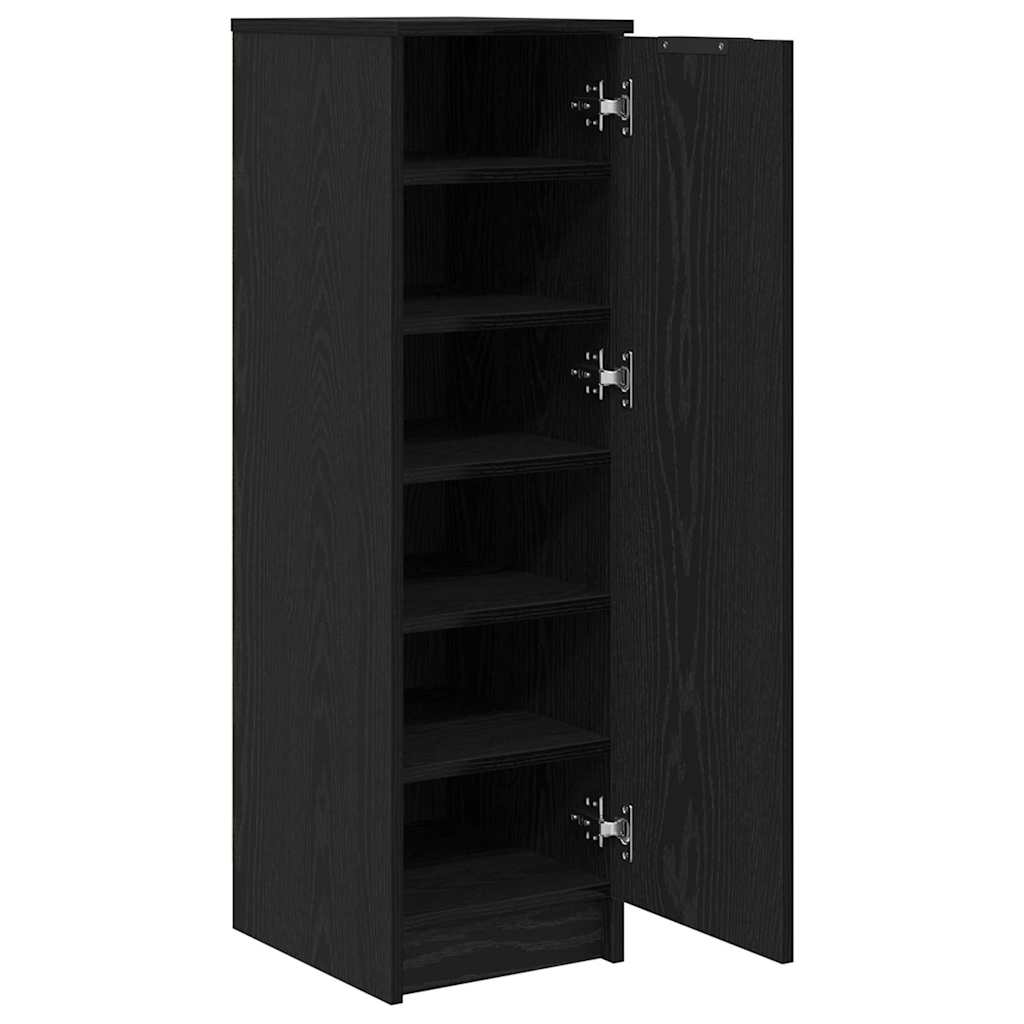 Schoenenkast Zwart Eiken 29,5 x 35 x 101 cm Bewerkt hout