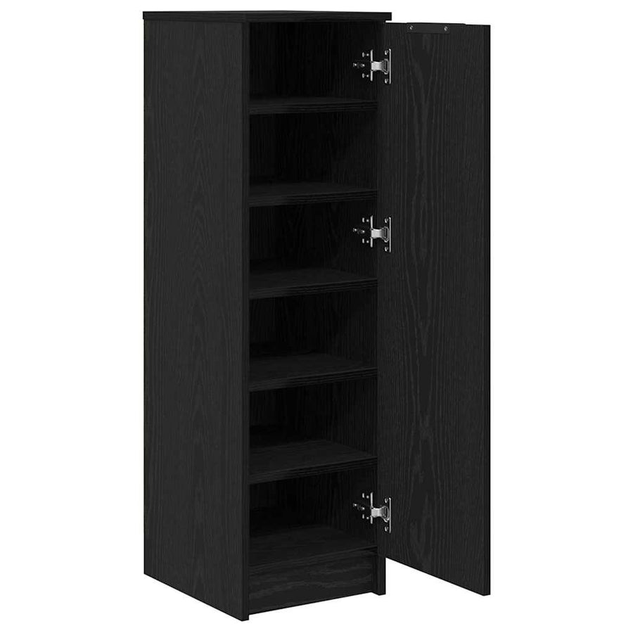 Schoenenkast Zwart Eiken 29,5 x 35 x 101 cm Bewerkt hout