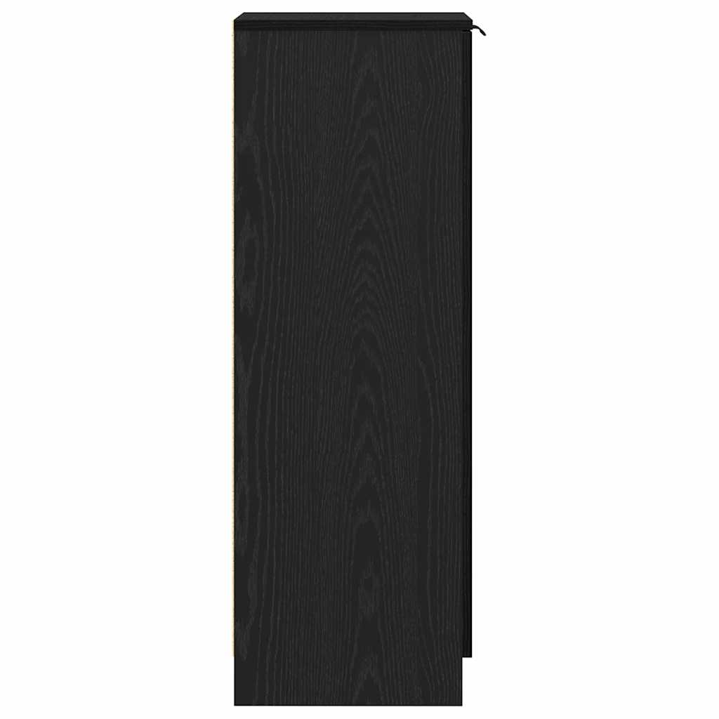 Schoenenkast Zwart Eiken 29,5 x 35 x 101 cm Bewerkt hout