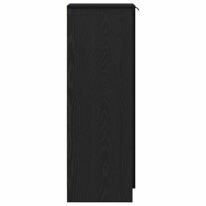 Schoenenkast Zwart Eiken 29,5 x 35 x 101 cm Bewerkt hout