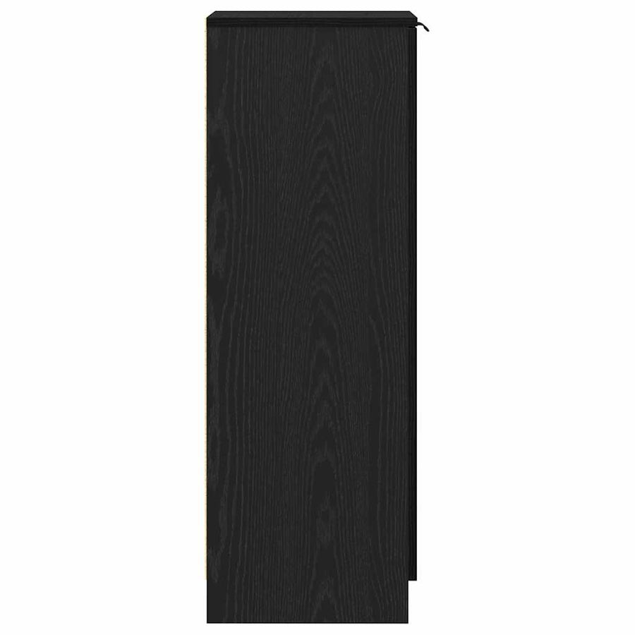 Schoenenkast Zwart Eiken 29,5 x 35 x 101 cm Bewerkt hout