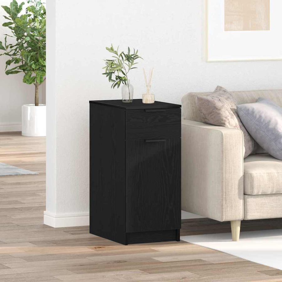 Kantoor kast Zwart Eiken 33 x 50 x 75 cm Bewerkt hout