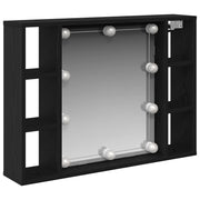 Spiegelkast 76x15x55 cm zwart eiken bewerkt hout