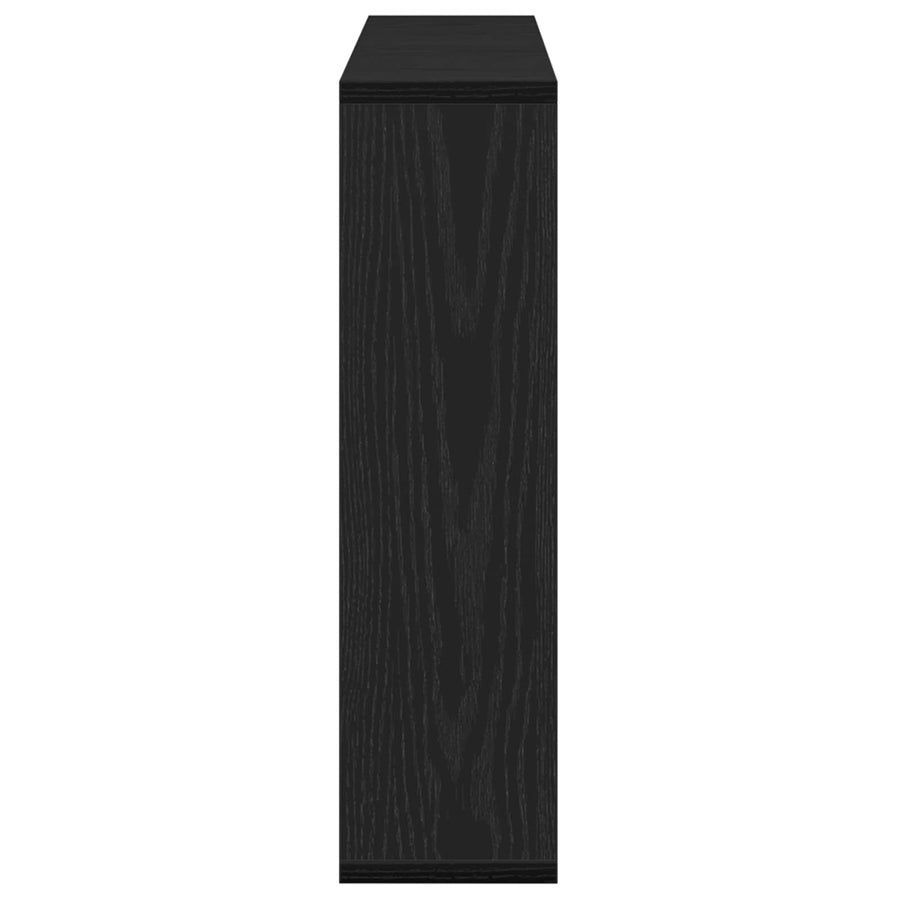 Spiegelkast met plank Zwart Eiken 76 x 15 x 55 cm Bewerkt hout