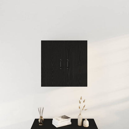Wandkast 60x31x60 cm bewerkt hout zwart eikenkleurig
