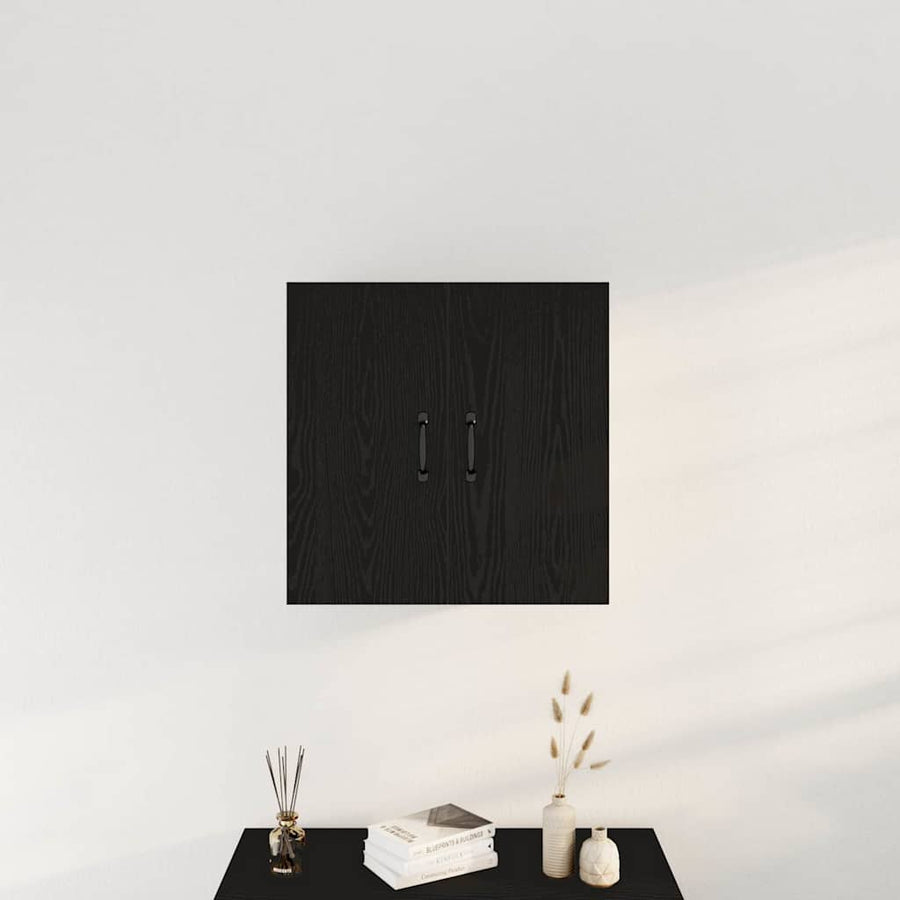 Wandkast 60x31x60 cm bewerkt hout zwart eikenkleurig