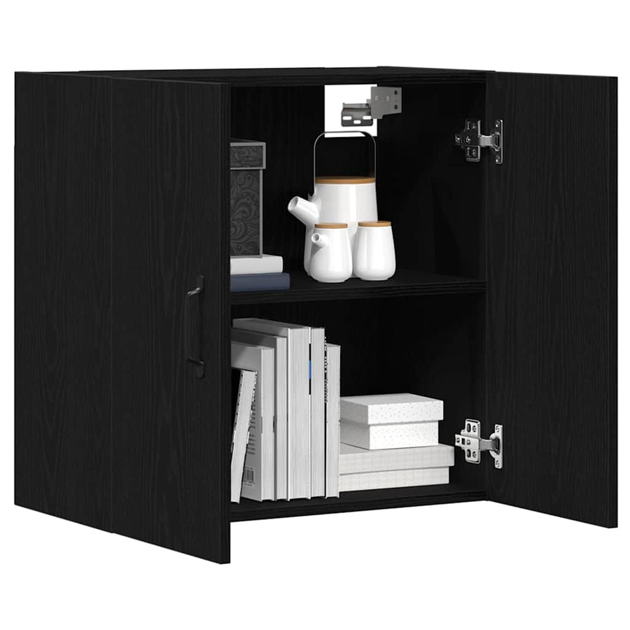 Wandkast 60x31x60 cm bewerkt hout zwart eikenkleurig