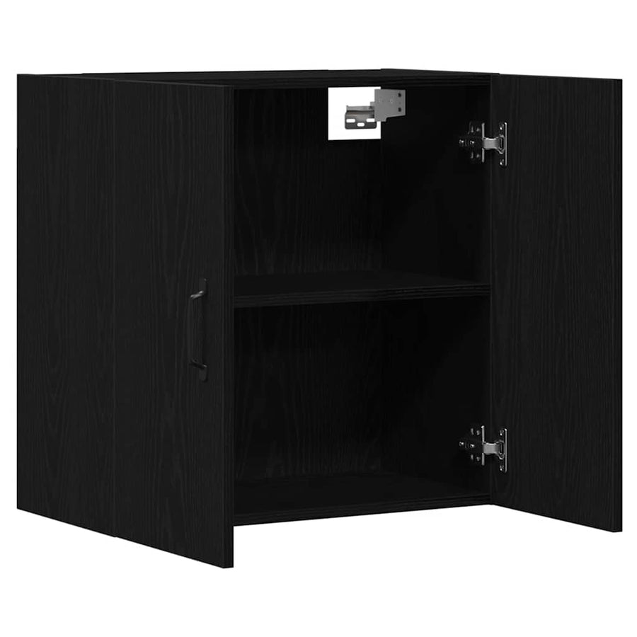 Wandkast 60x31x60 cm bewerkt hout zwart eikenkleurig