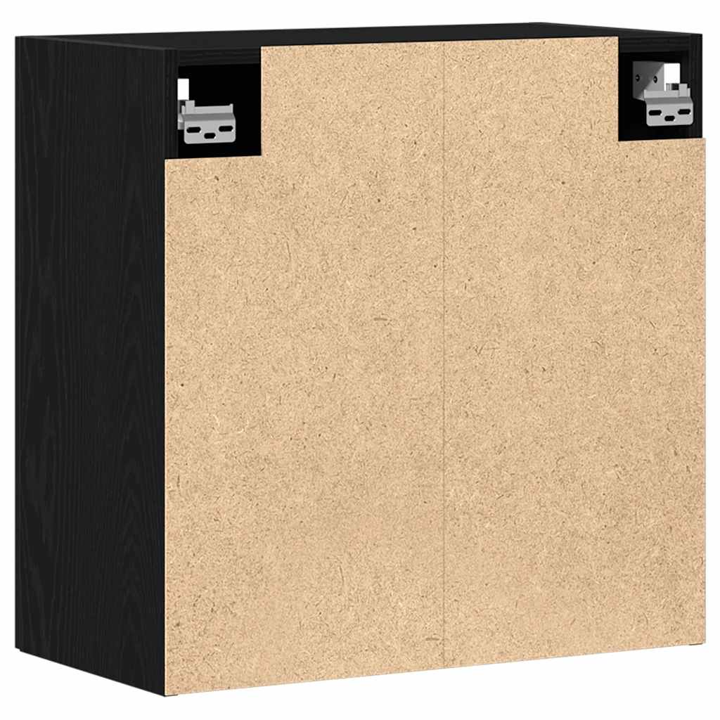 Wandkast 60x31x60 cm bewerkt hout zwart eikenkleurig