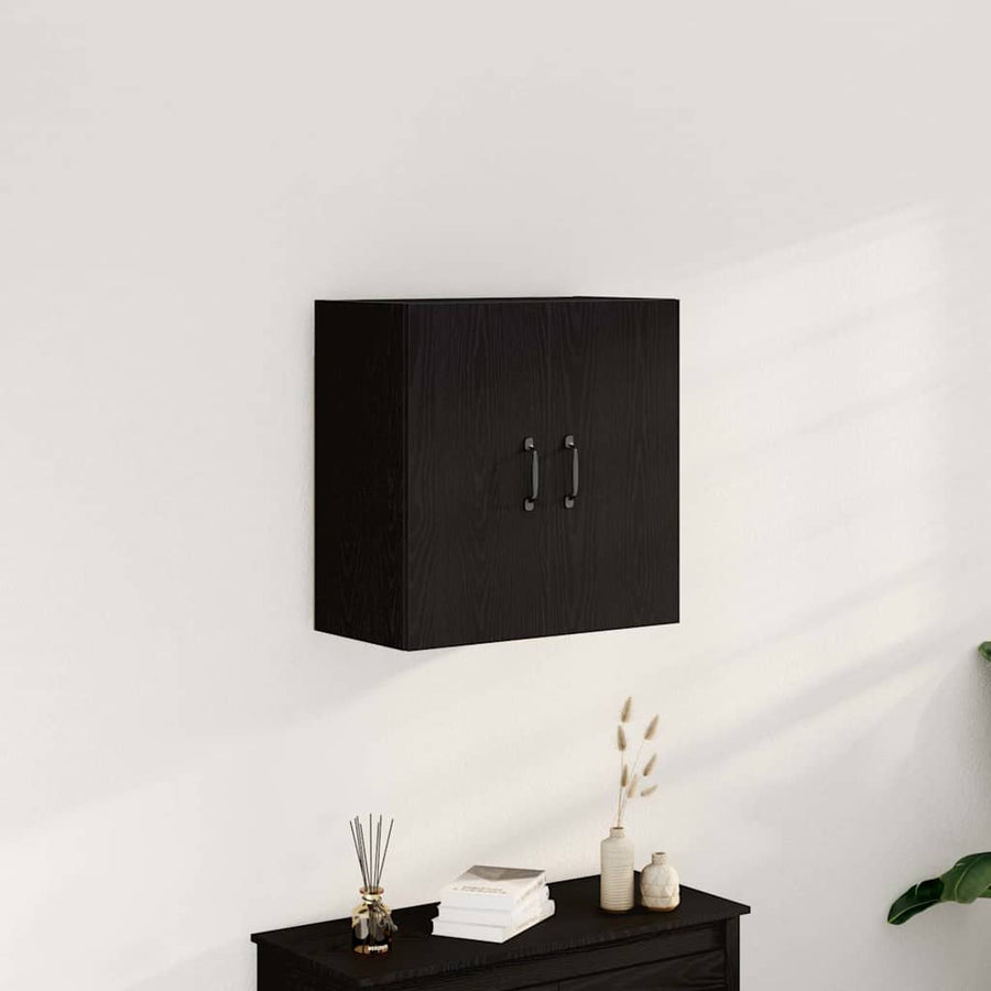 Wandkast 60x31x60 cm bewerkt hout zwart eikenkleurig