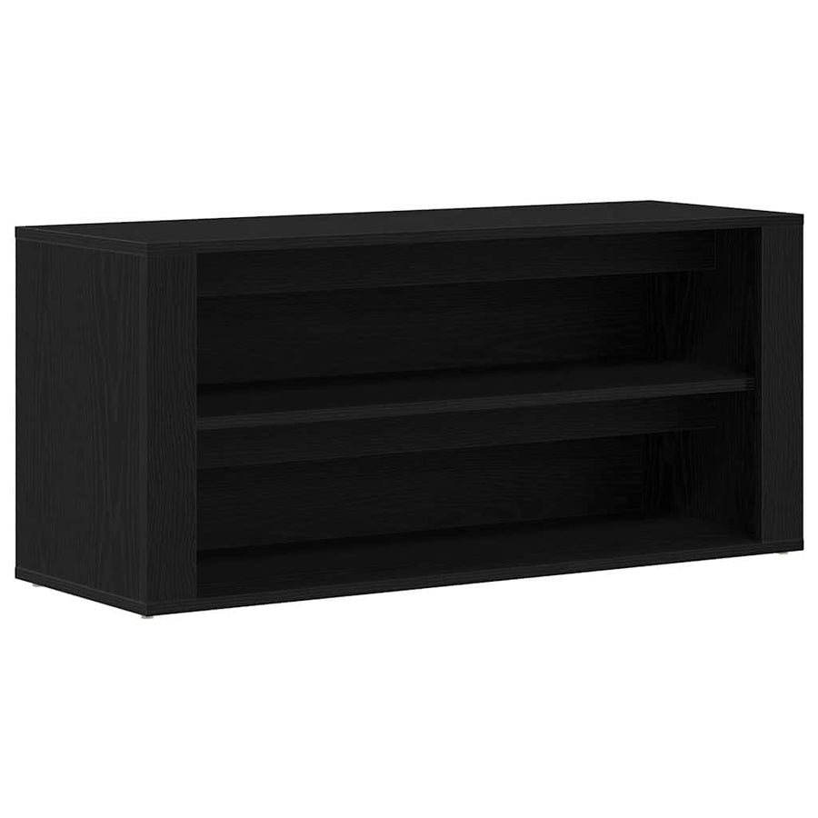 Schoenenbank 100x35x45 cm bewerkt hout zwart eikenkleurig