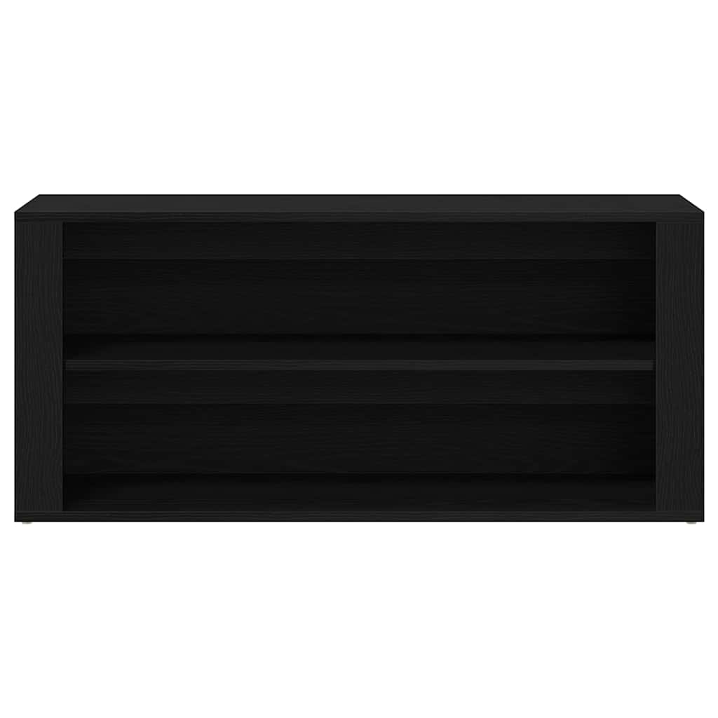 Schoenenbank 100x35x45 cm bewerkt hout zwart eikenkleurig