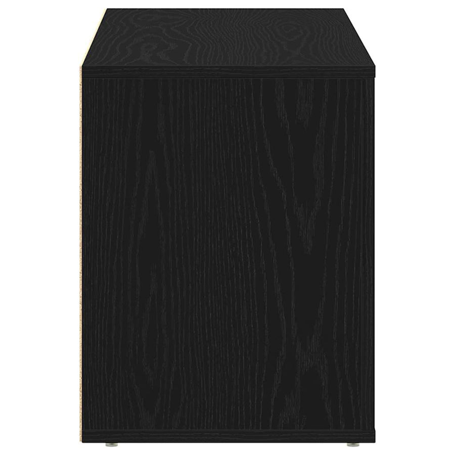 Schoenenbank 100x35x45 cm bewerkt hout zwart eikenkleurig
