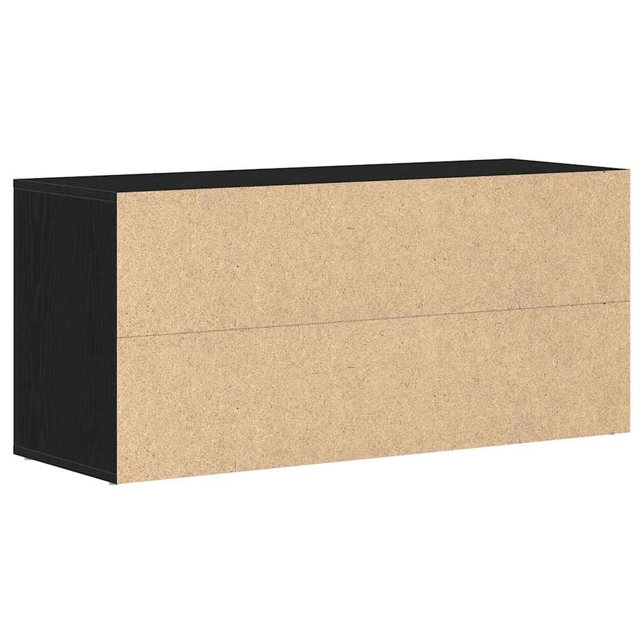 Schoenenbank 100x35x45 cm bewerkt hout zwart eikenkleurig