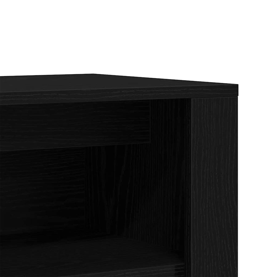 Schoenenbank 100x35x45 cm bewerkt hout zwart eikenkleurig