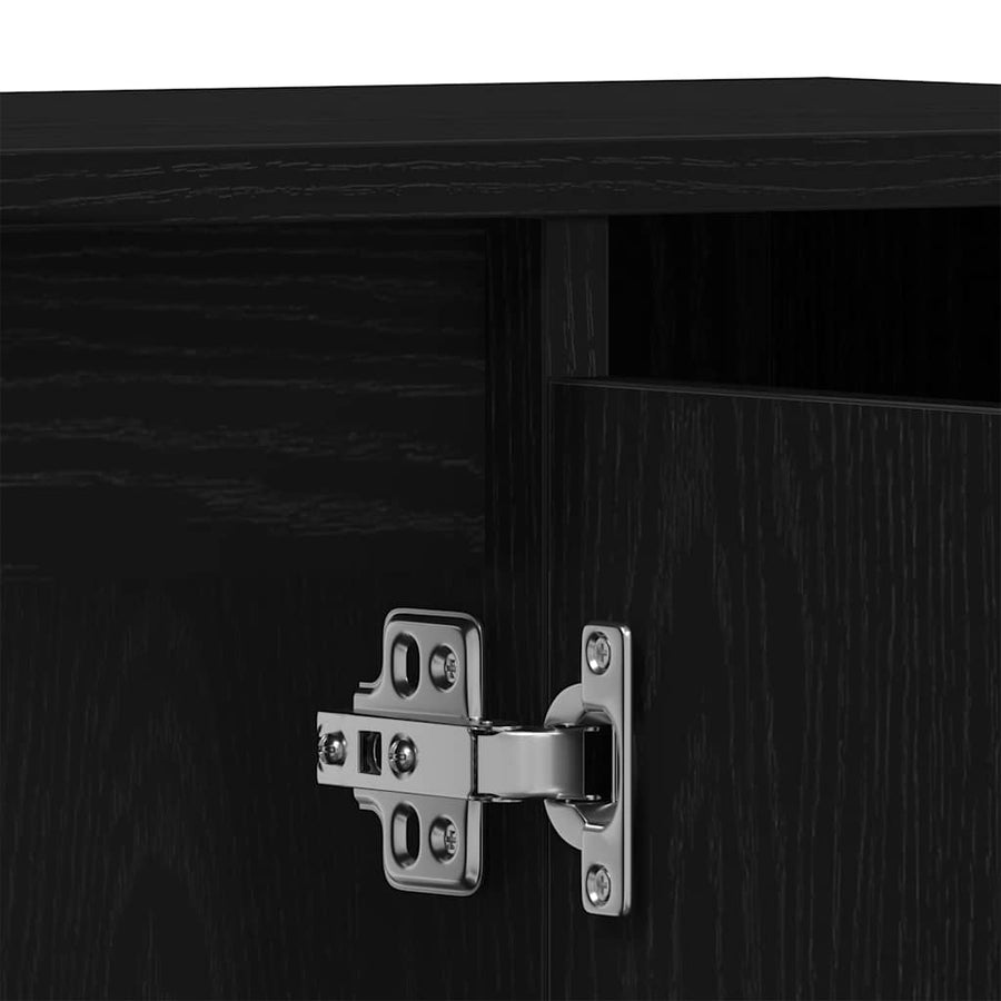 Spoelbakkast 80x33x60 cm bewerkt hout zwart eikenkleurig