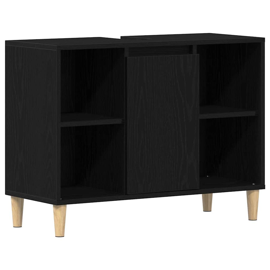 Spoelbakkast 80x33x60 cm bewerkt hout zwart eikenkleurig