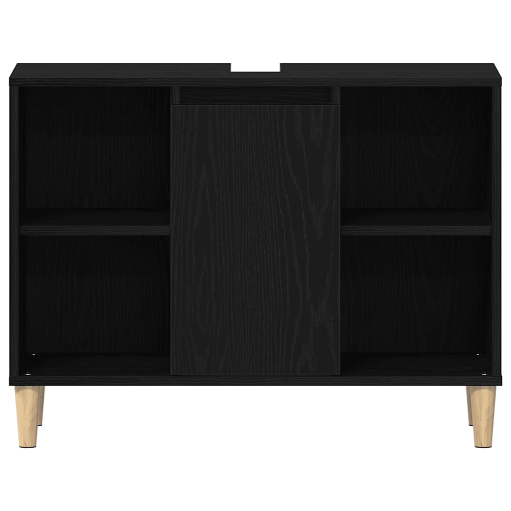 Spoelbakkast 80x33x60 cm bewerkt hout zwart eikenkleurig