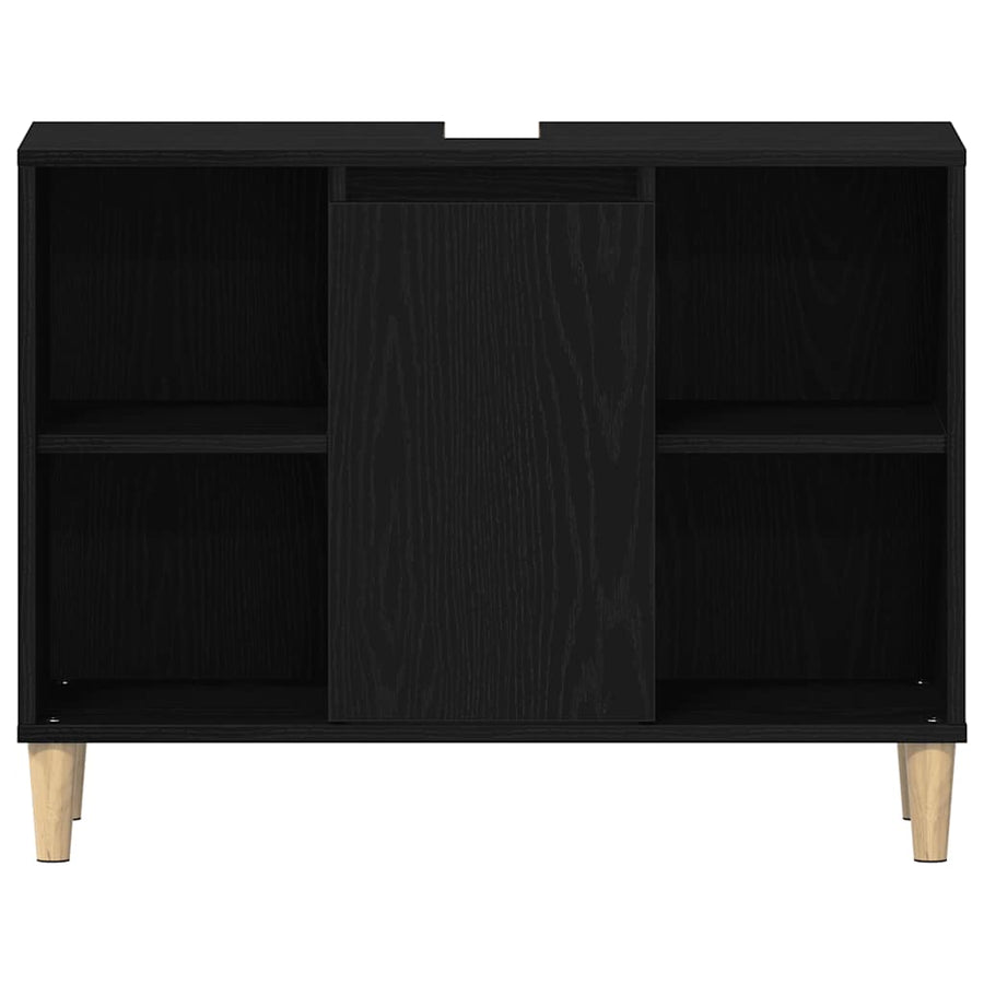 Spoelbakkast 80x33x60 cm bewerkt hout zwart eikenkleurig