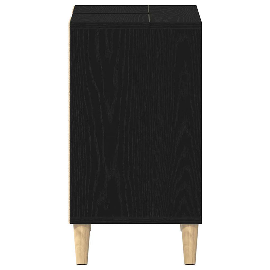 Spoelbakkast 80x33x60 cm bewerkt hout zwart eikenkleurig