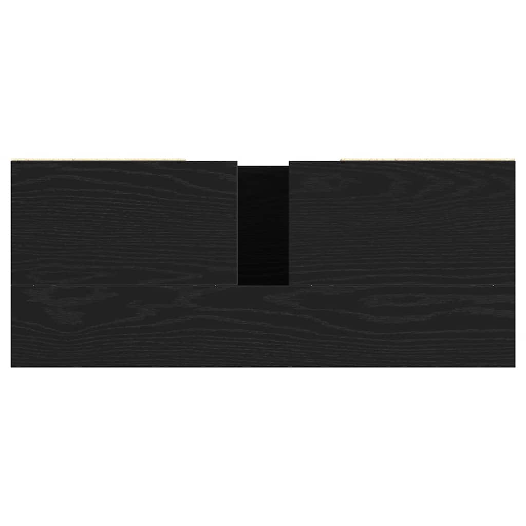 Spoelbakkast 80x33x60 cm bewerkt hout zwart eikenkleurig