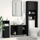 Sink cabinet 80x33x60 cm engineered wood black oak-coloured