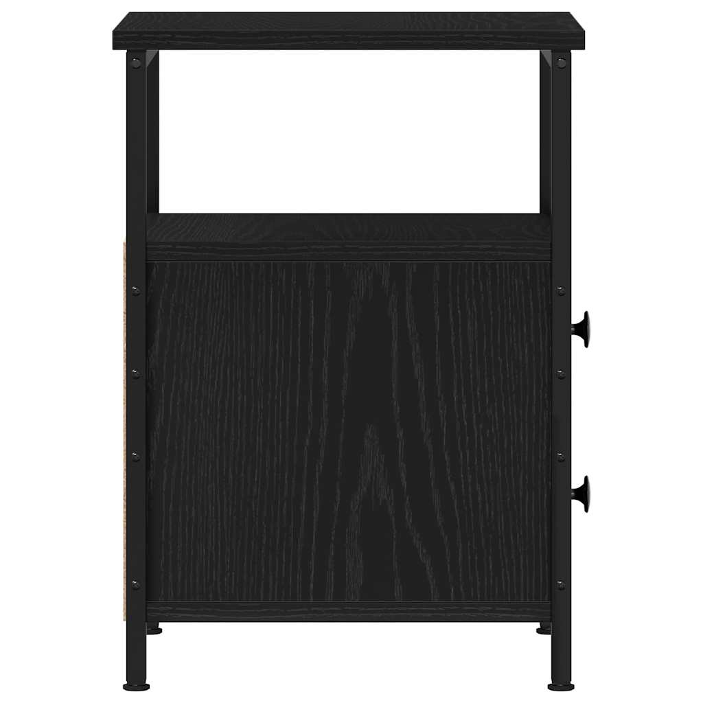 Nachtkastjes 2 st 34x35,5x50 cm bewerkt hout zwart eikenkleurig