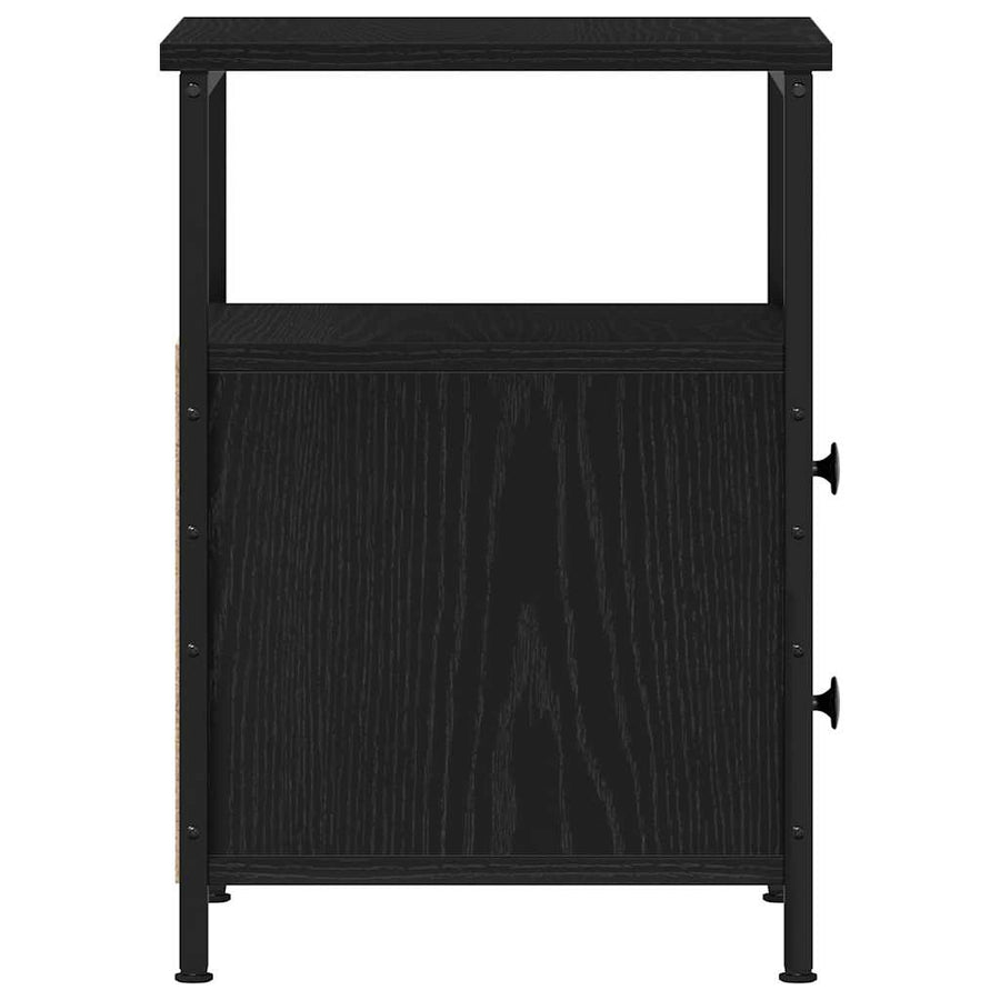 Nachtkastjes 2 st 34x35,5x50 cm bewerkt hout zwart eikenkleurig