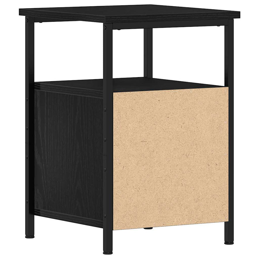 Nachtkastjes 2 st 34x35,5x50 cm bewerkt hout zwart eikenkleurig