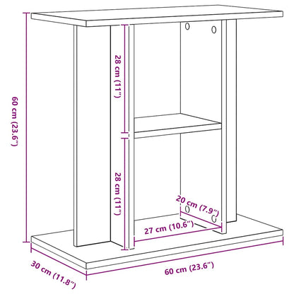 Aquariumstandaard 60x30x60 cm spaanplaat zwart eikenkleurig