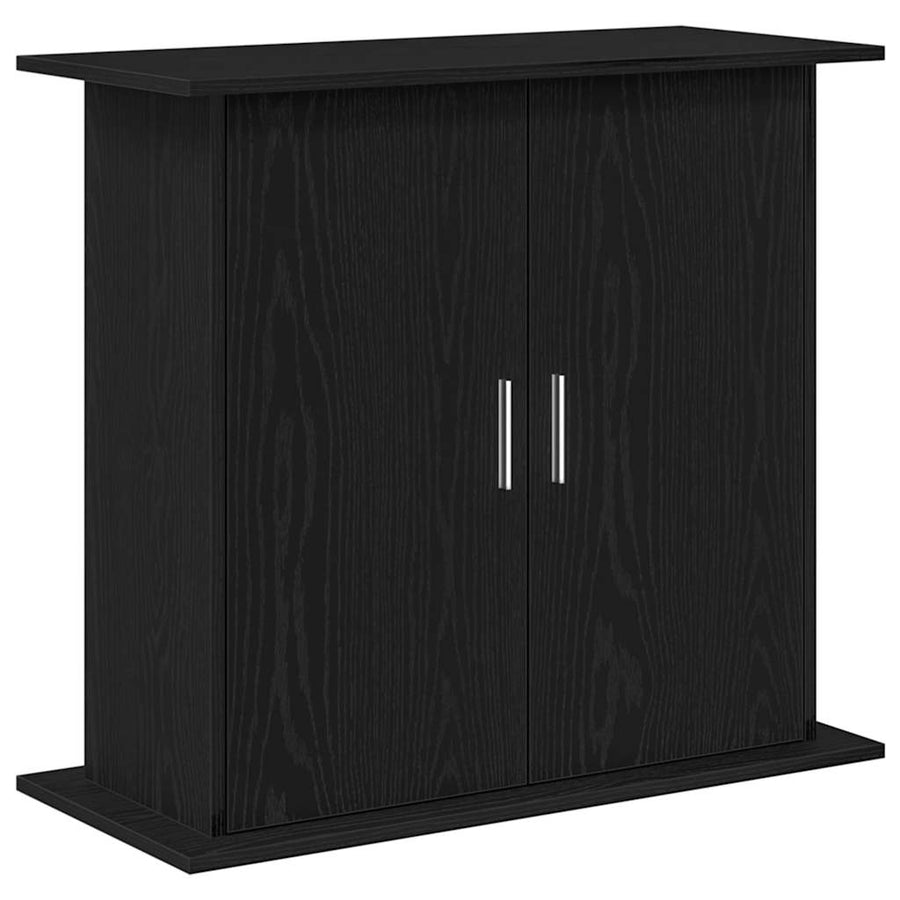 Aquariumstandaard Zwart Eiken 81x36x73 cm Bewerkt Hout