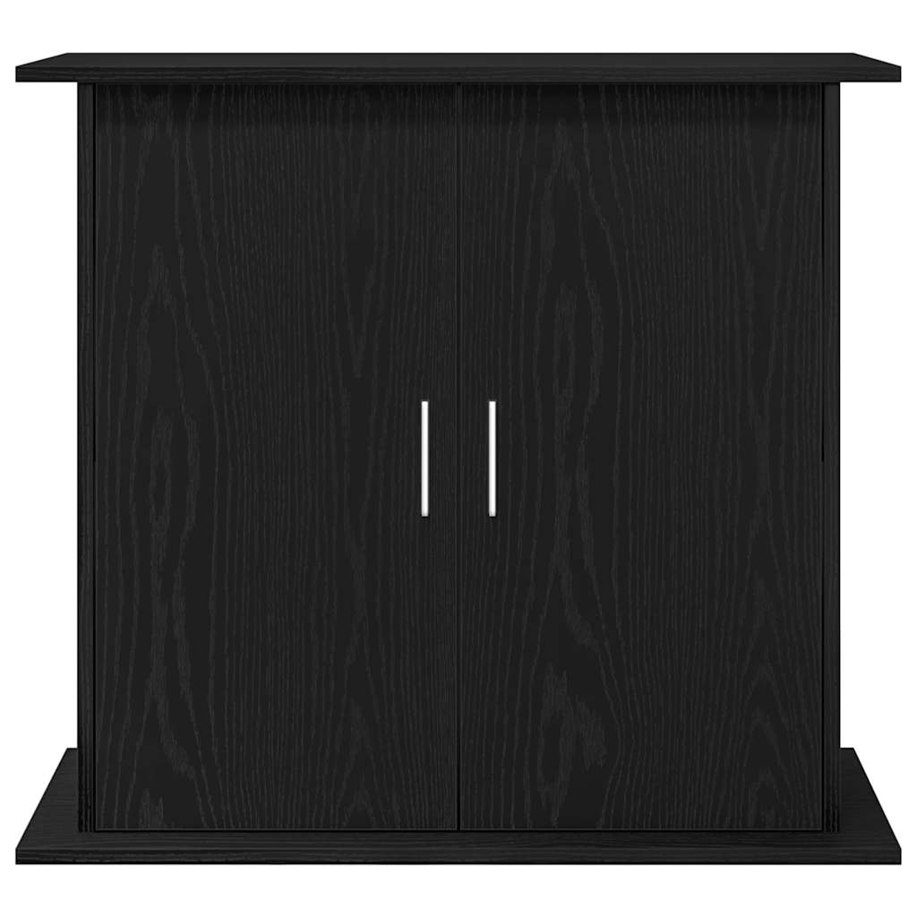 Aquariumstandaard Zwart Eiken 81x36x73 cm Bewerkt Hout