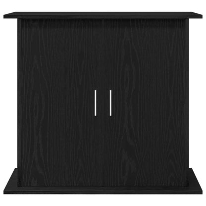 Aquariumstandaard Zwart Eiken 81x36x73 cm Bewerkt Hout