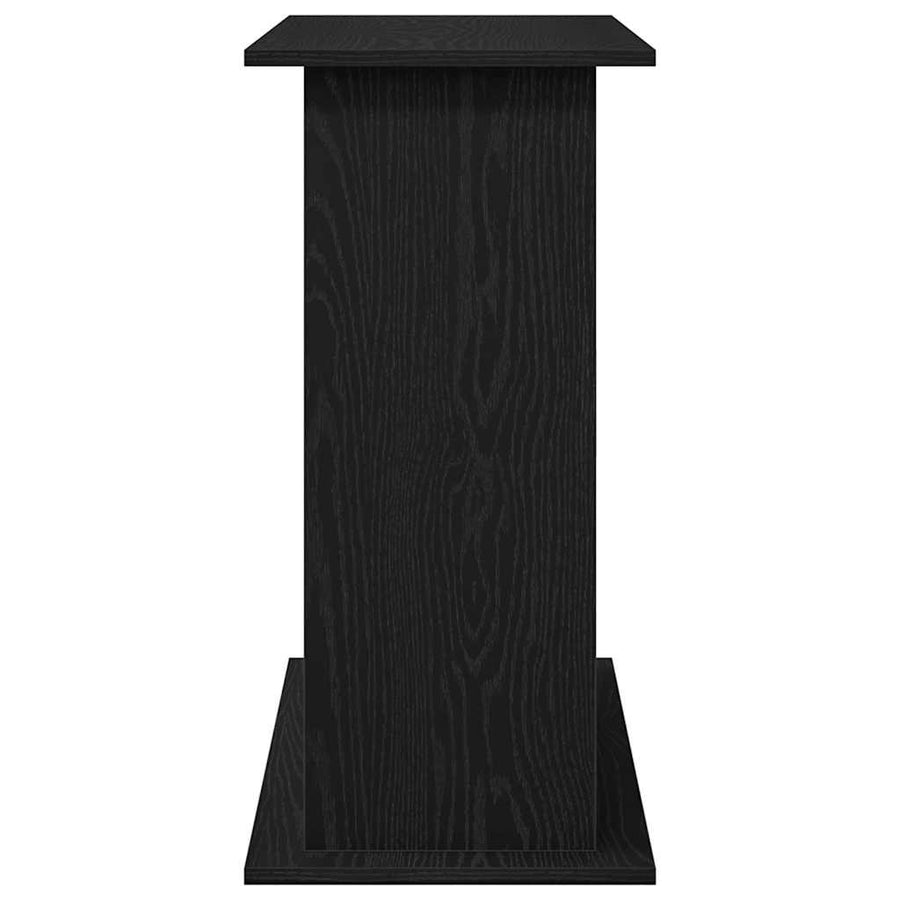 Aquariumstandaard Zwart Eiken 81x36x73 cm Bewerkt Hout