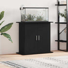 Aquariumstandaard Zwart Eiken 81x36x73 cm Bewerkt Hout