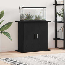 Aquariumstandaard Zwart Eiken 81x36x73 cm Bewerkt Hout
