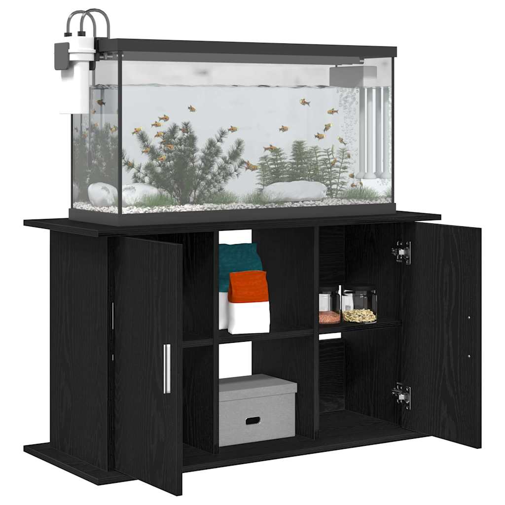 Aquariumstandaard Zwart Eiken 101x41x58 cm Bewerkt Hout