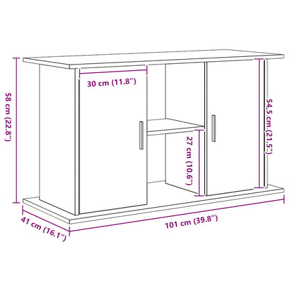 Aquariumstandaard Zwart Eiken 101x41x58 cm Bewerkt Hout