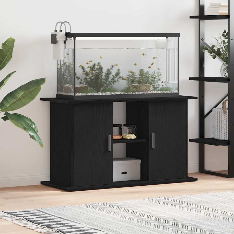 Aquariumstandaard Zwart Eiken 101x41x58 cm Bewerkt Hout
